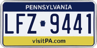 PA license plate LFZ9441