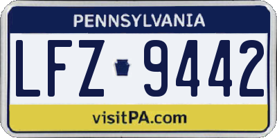 PA license plate LFZ9442