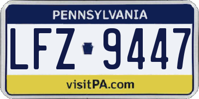 PA license plate LFZ9447