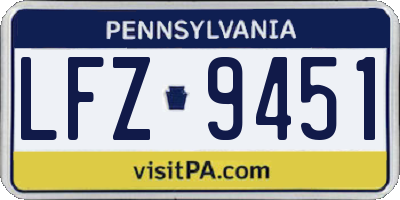 PA license plate LFZ9451