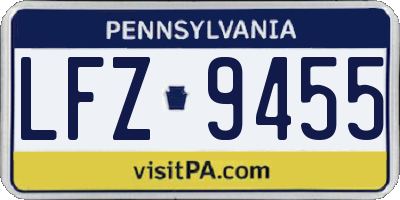 PA license plate LFZ9455