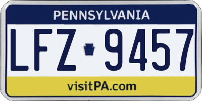 PA license plate LFZ9457