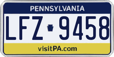 PA license plate LFZ9458