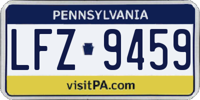 PA license plate LFZ9459
