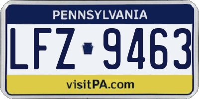 PA license plate LFZ9463