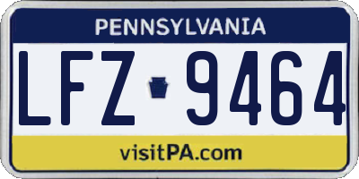 PA license plate LFZ9464