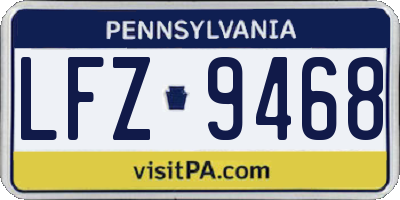 PA license plate LFZ9468