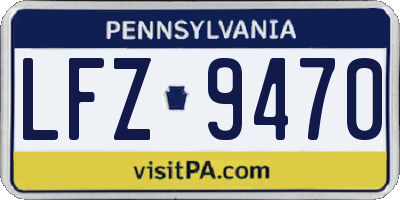 PA license plate LFZ9470