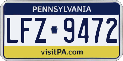 PA license plate LFZ9472