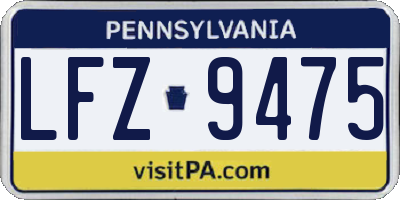 PA license plate LFZ9475