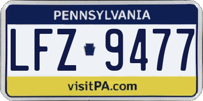 PA license plate LFZ9477