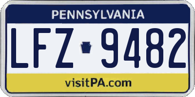 PA license plate LFZ9482