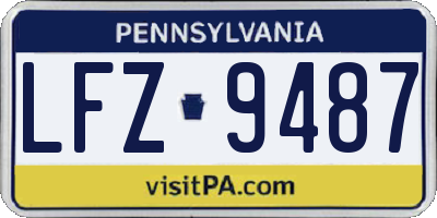 PA license plate LFZ9487