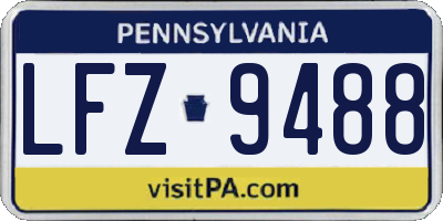 PA license plate LFZ9488