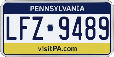 PA license plate LFZ9489