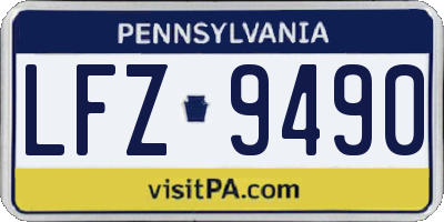 PA license plate LFZ9490