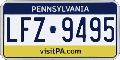 PA license plate LFZ9495