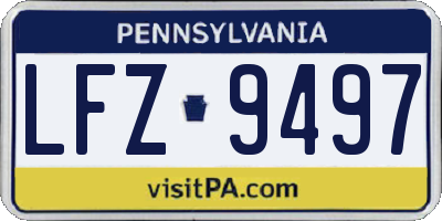 PA license plate LFZ9497