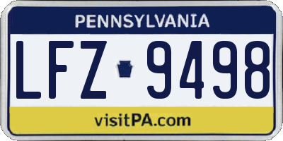 PA license plate LFZ9498