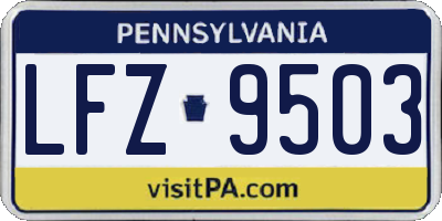 PA license plate LFZ9503