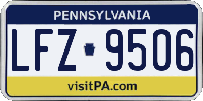PA license plate LFZ9506