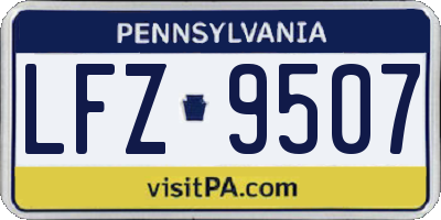PA license plate LFZ9507