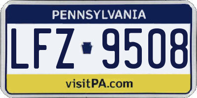 PA license plate LFZ9508