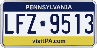 PA license plate LFZ9513