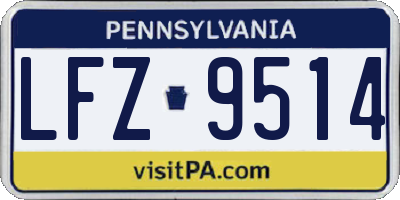PA license plate LFZ9514