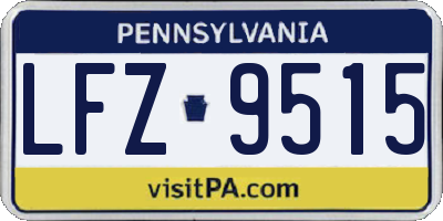 PA license plate LFZ9515