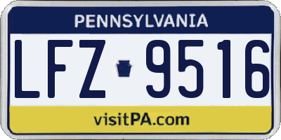 PA license plate LFZ9516