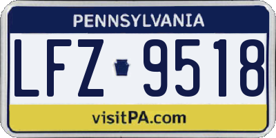 PA license plate LFZ9518