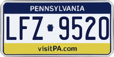 PA license plate LFZ9520