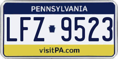 PA license plate LFZ9523
