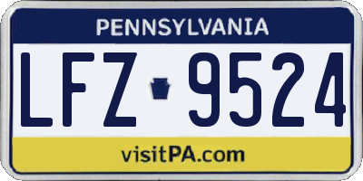 PA license plate LFZ9524
