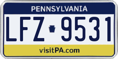 PA license plate LFZ9531
