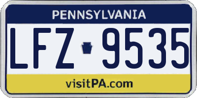 PA license plate LFZ9535