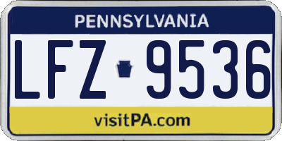PA license plate LFZ9536