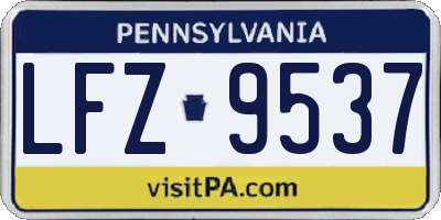 PA license plate LFZ9537