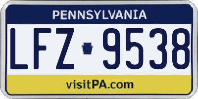 PA license plate LFZ9538