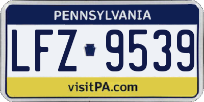 PA license plate LFZ9539