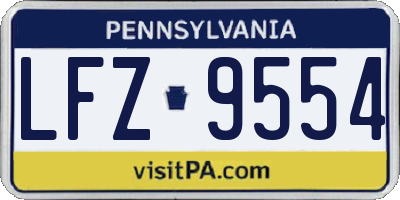 PA license plate LFZ9554