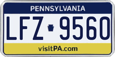 PA license plate LFZ9560