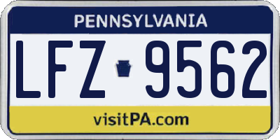 PA license plate LFZ9562