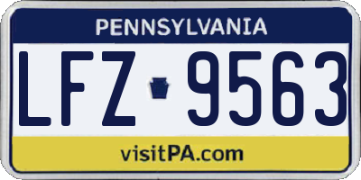 PA license plate LFZ9563