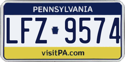 PA license plate LFZ9574
