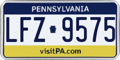 PA license plate LFZ9575