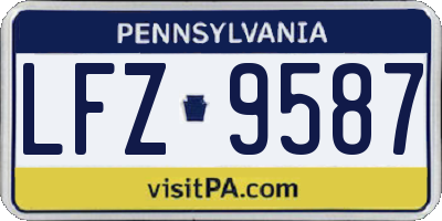 PA license plate LFZ9587