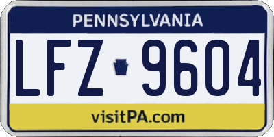 PA license plate LFZ9604