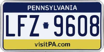 PA license plate LFZ9608